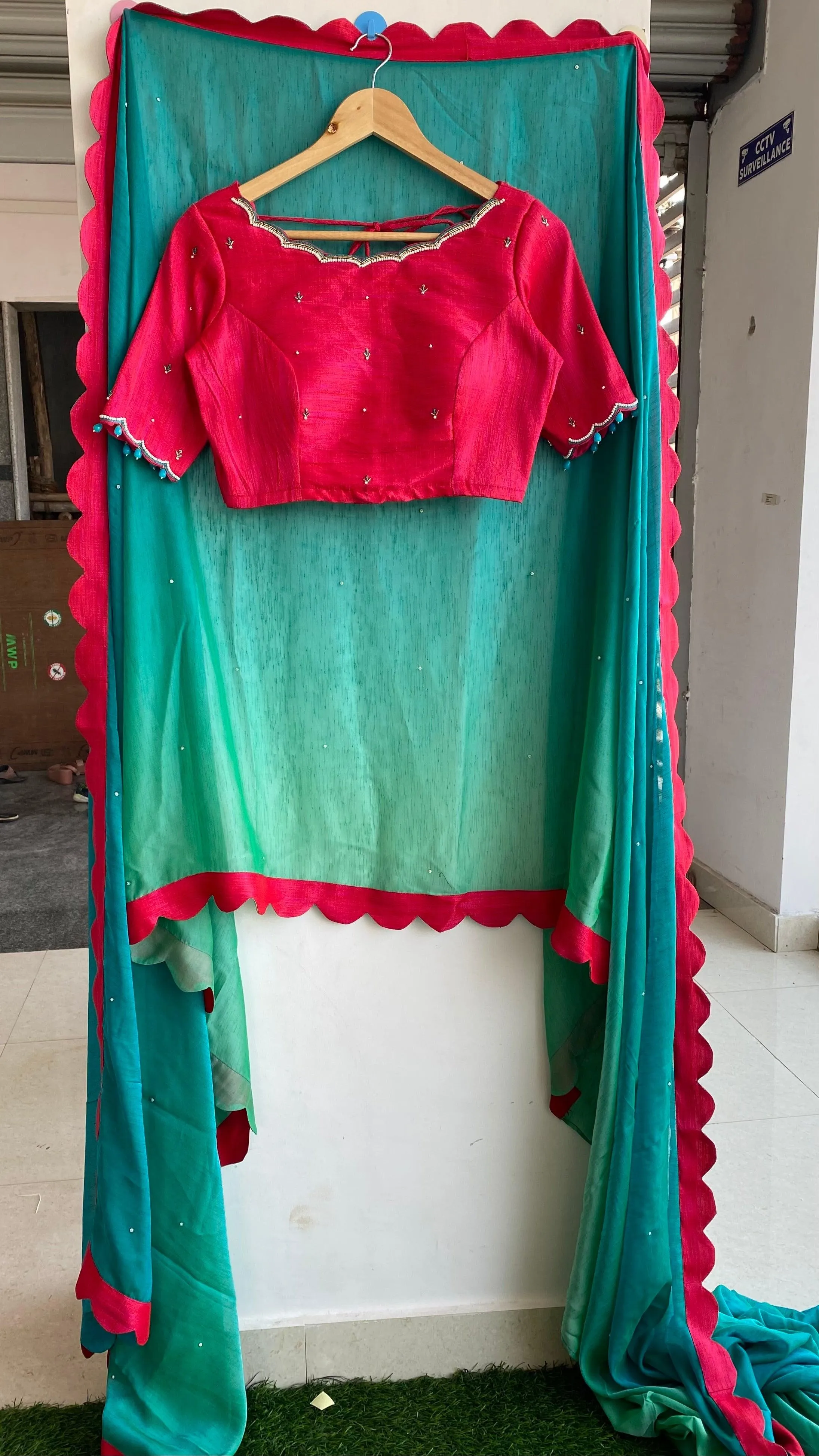Elegant pink Handworked designer blouse