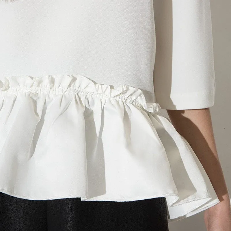 Elegant Ruffle Peplum Blouse