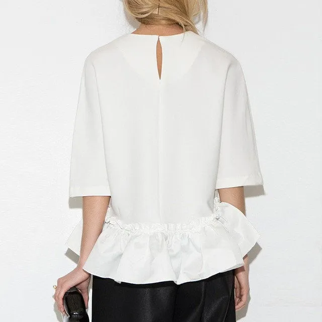 Elegant Ruffle Peplum Blouse