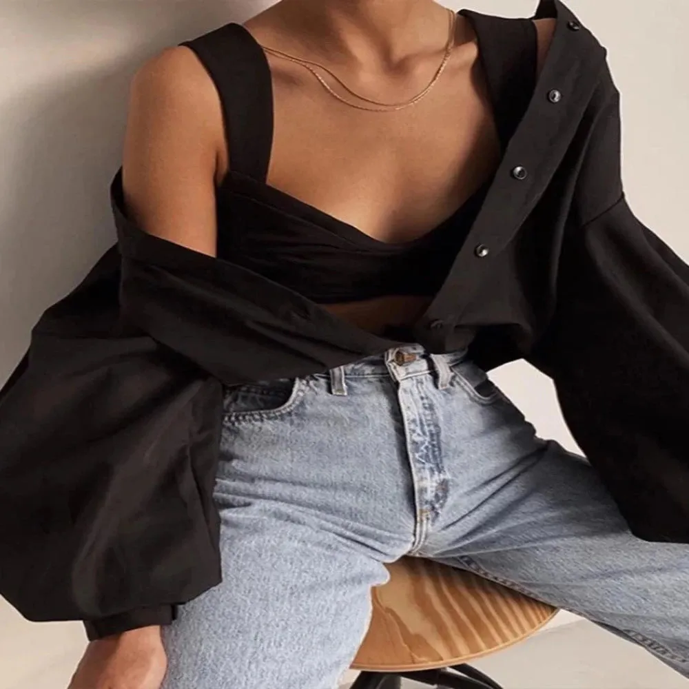 Elegant Sexy Vintage Blouse Turn Down Collar