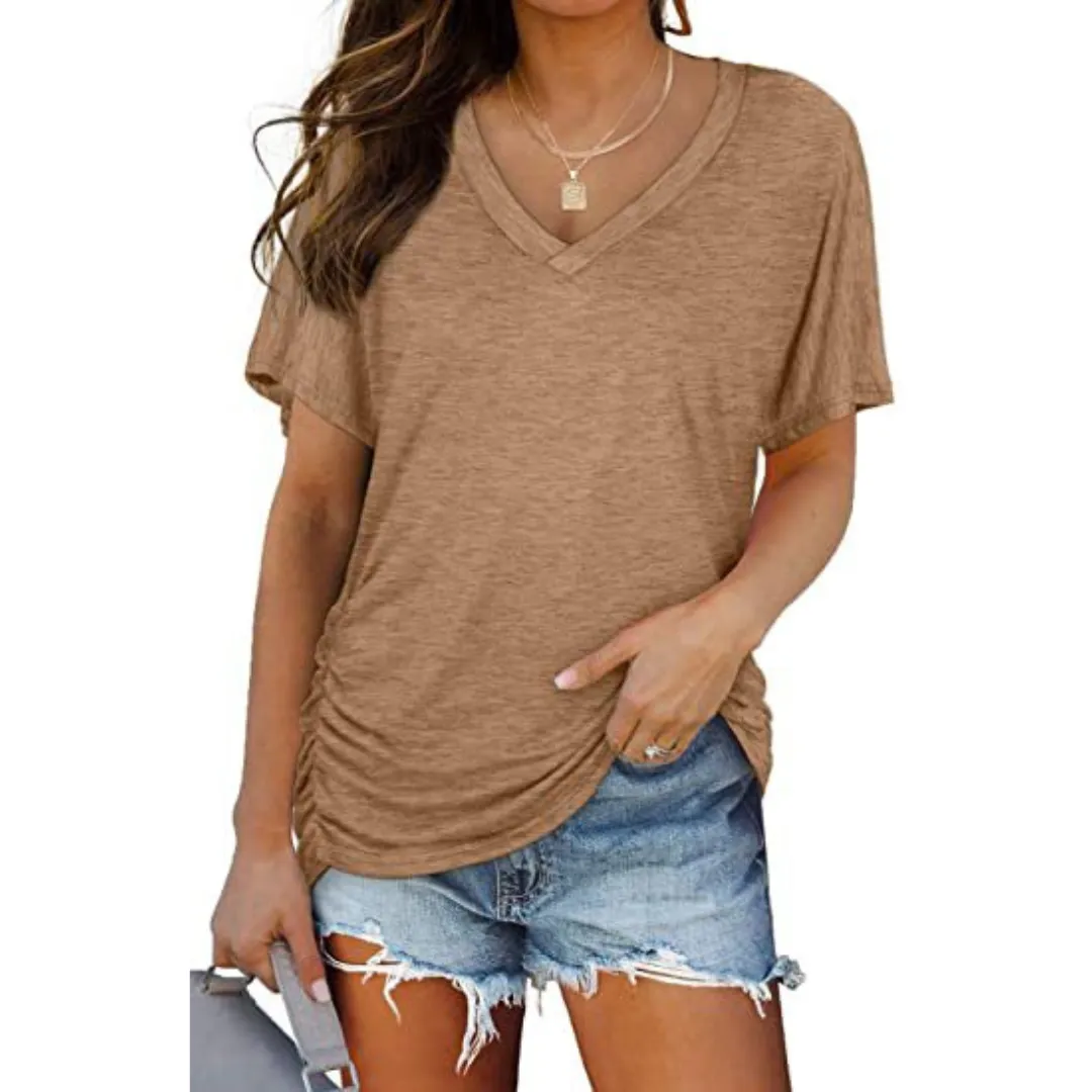 Elena  Relaxed V-Neck Tee