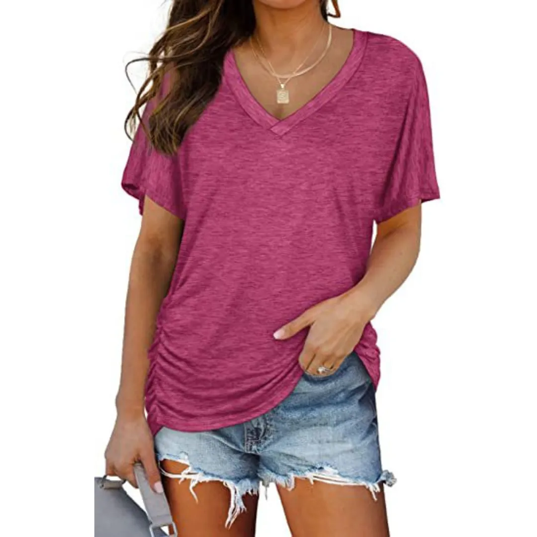 Elena  Relaxed V-Neck Tee