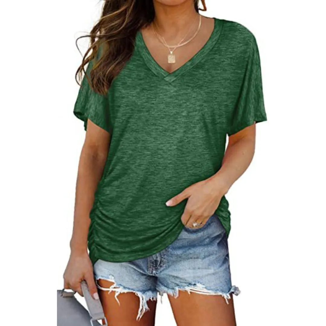 Elena  Relaxed V-Neck Tee