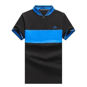 EMP Exquisite Zip up Black With Blue Design Cotton Polo