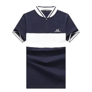 EMP Exquisite Zip up NavyBlue With WhIte Design Cotton Polo