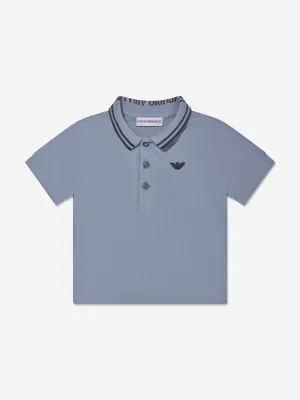 Emporio Armani Baby Boys Logo Polo Shirt In Blue