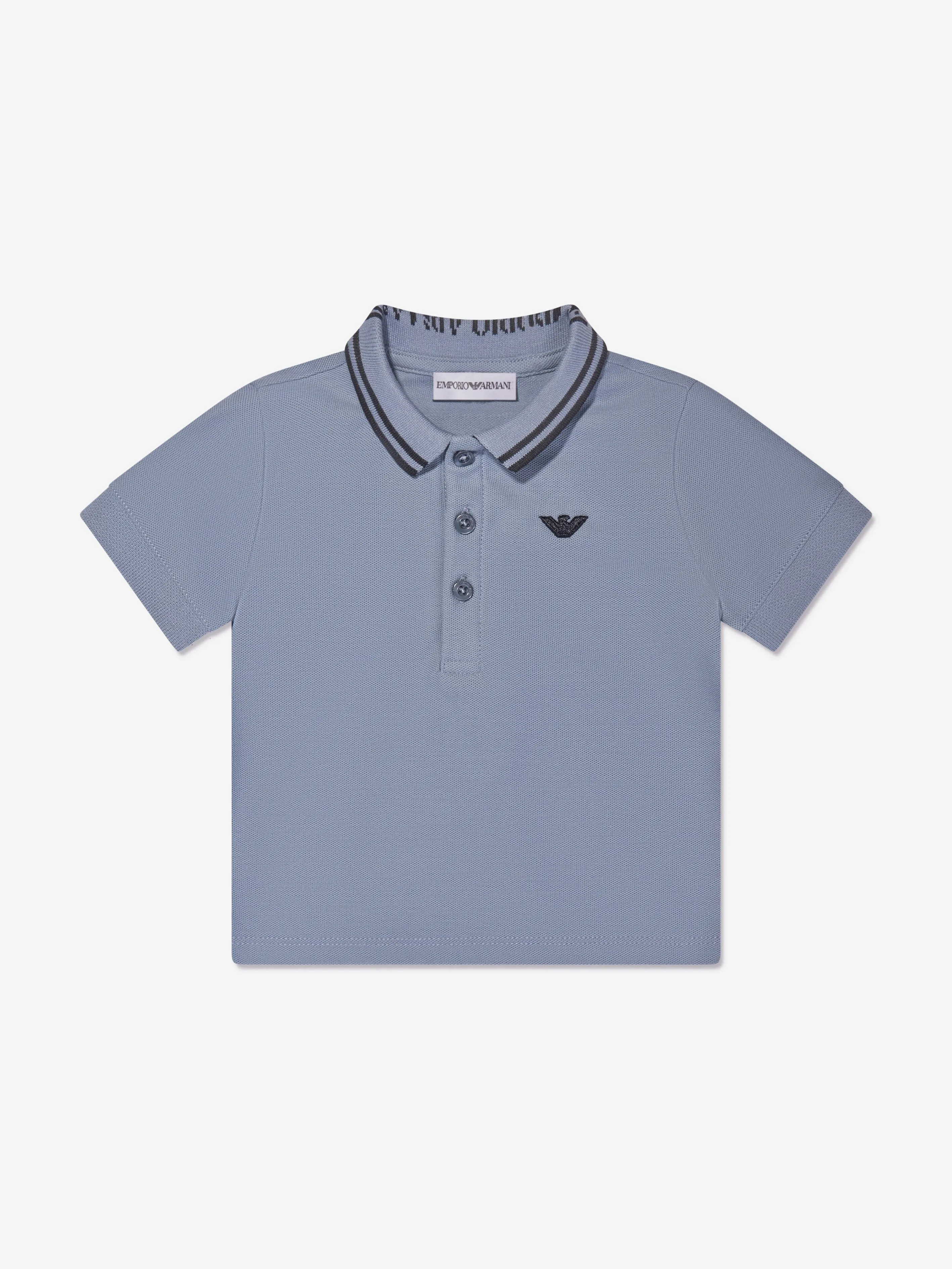 Emporio Armani Baby Boys Logo Polo Shirt In Blue