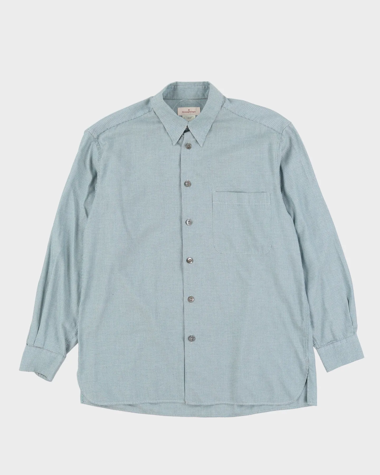 Ermenegildo Zegna Blue Smart Long Sleeved Shirt - L