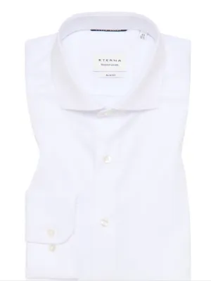 ETERNA<BR>
Long Sleeve Cotton Shirt<BR>
00 White<BR>