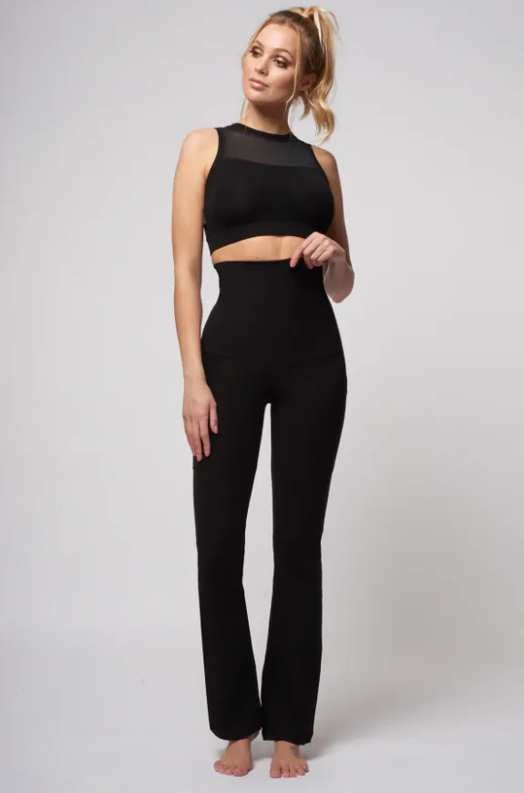 Extra Strong Compression Bootcut with High Waisted Tummy Control and Pockets Black