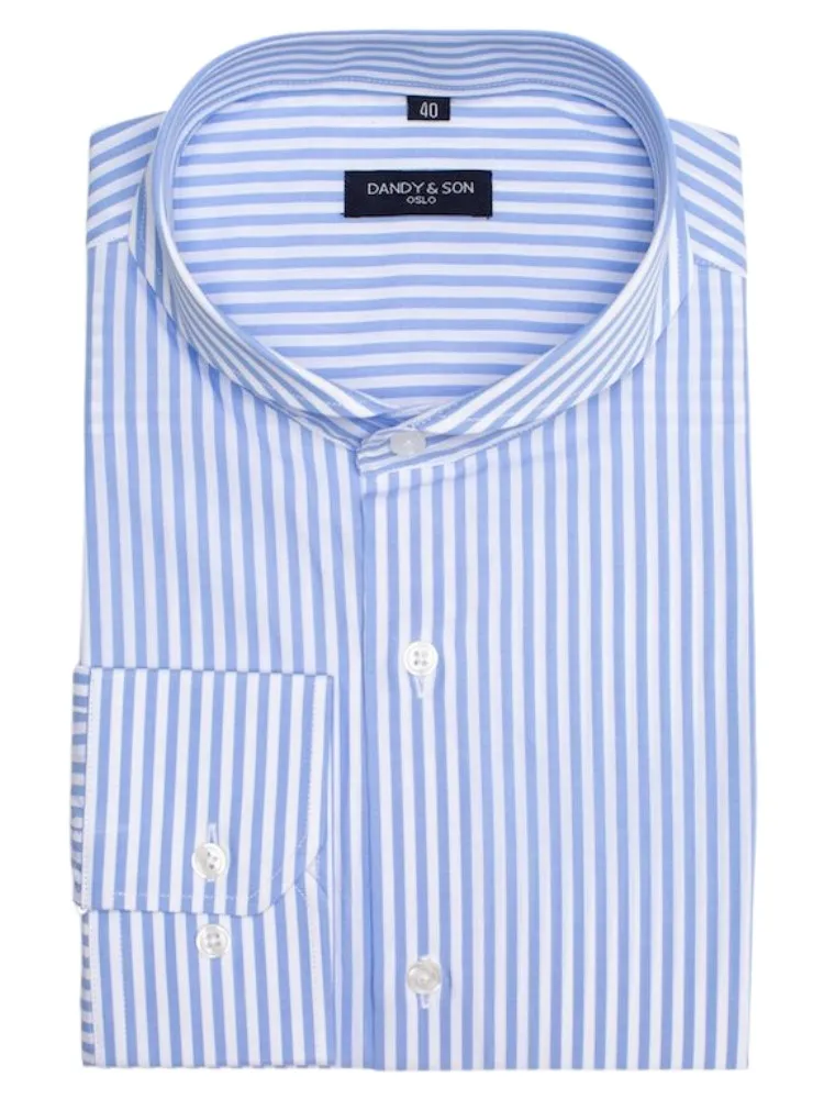 Extreme Cutaway Big Blue Stripes Shirt