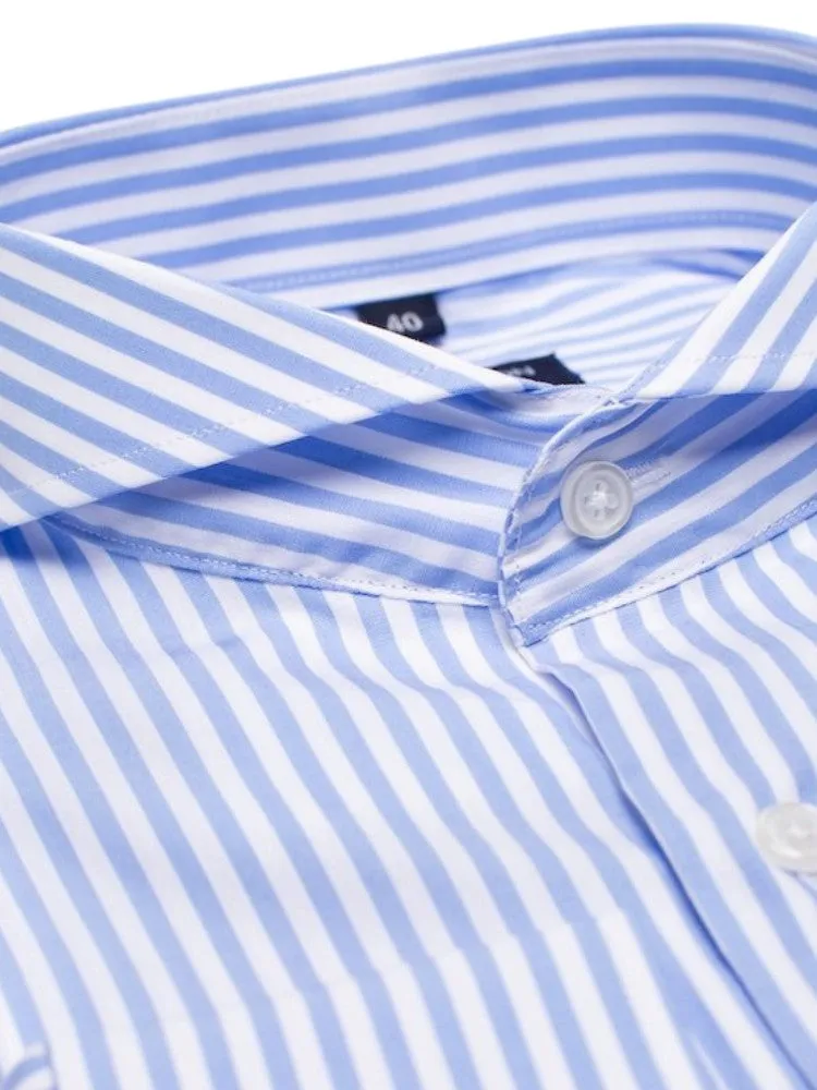 Extreme Cutaway Big Blue Stripes Shirt