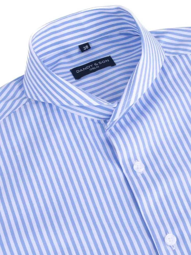 Extreme Cutaway Big Blue Stripes Shirt