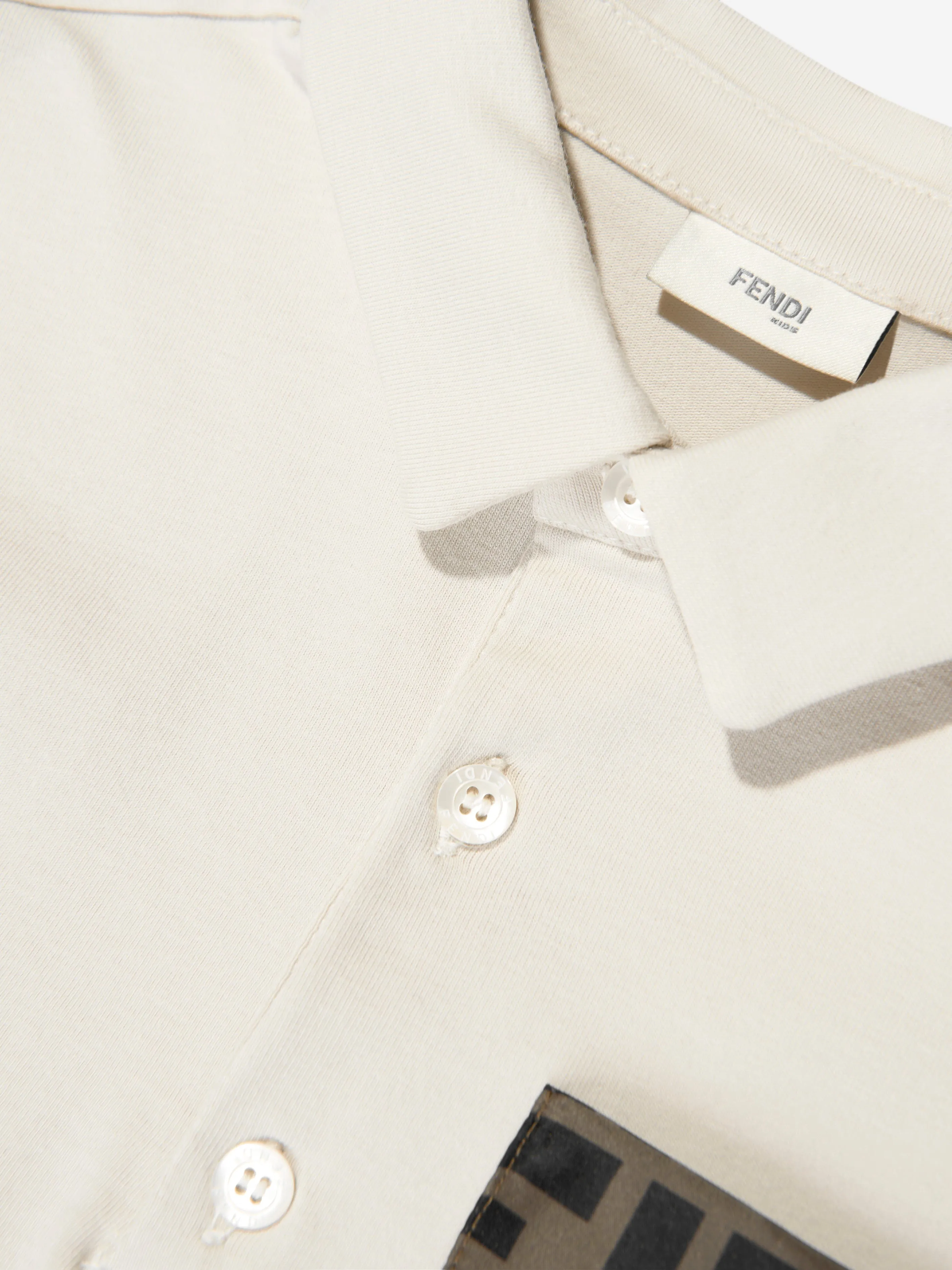 Fendi Baby Boys Polo Shirt in Beige