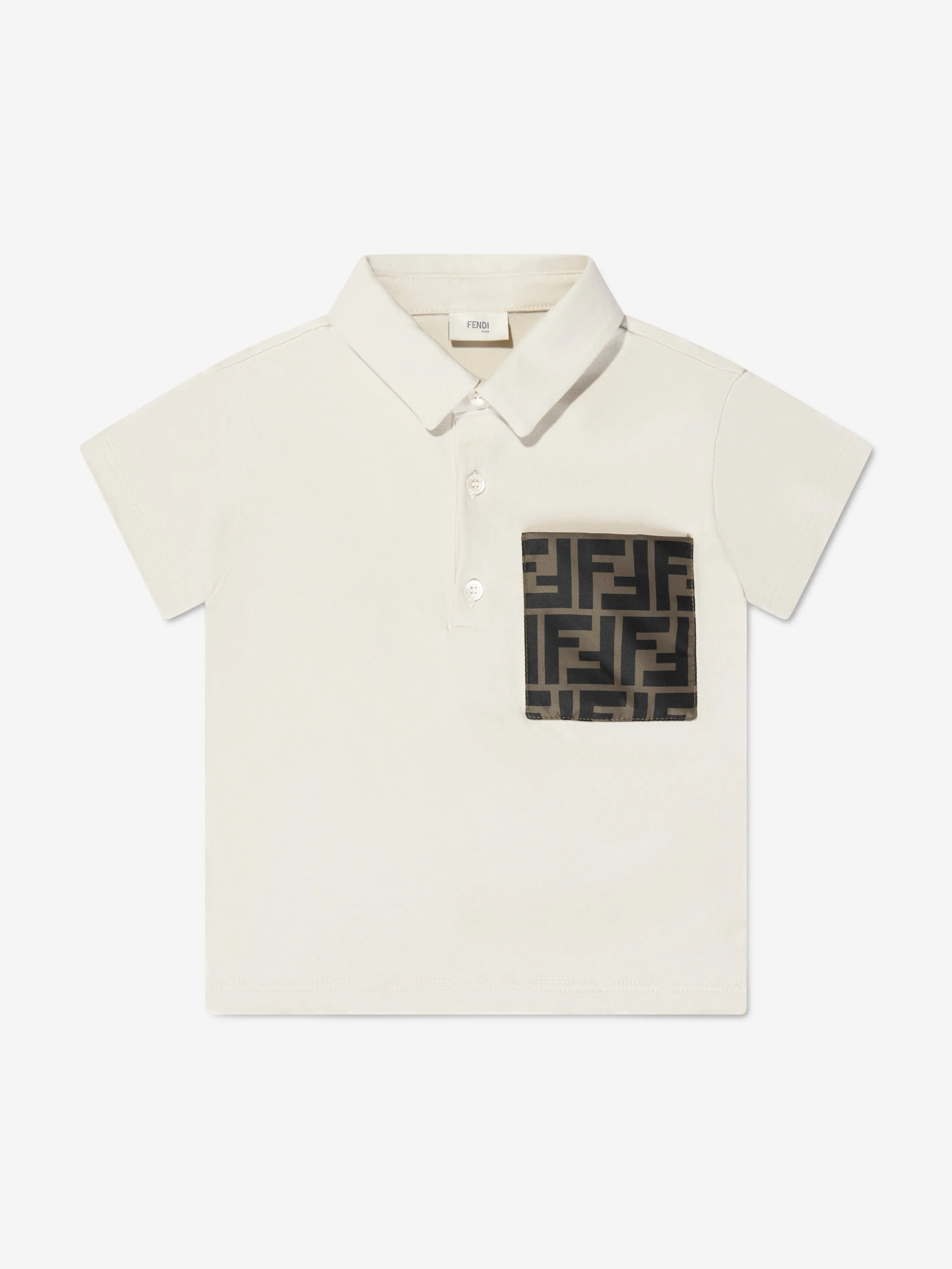 Fendi Baby Boys Polo Shirt in Beige