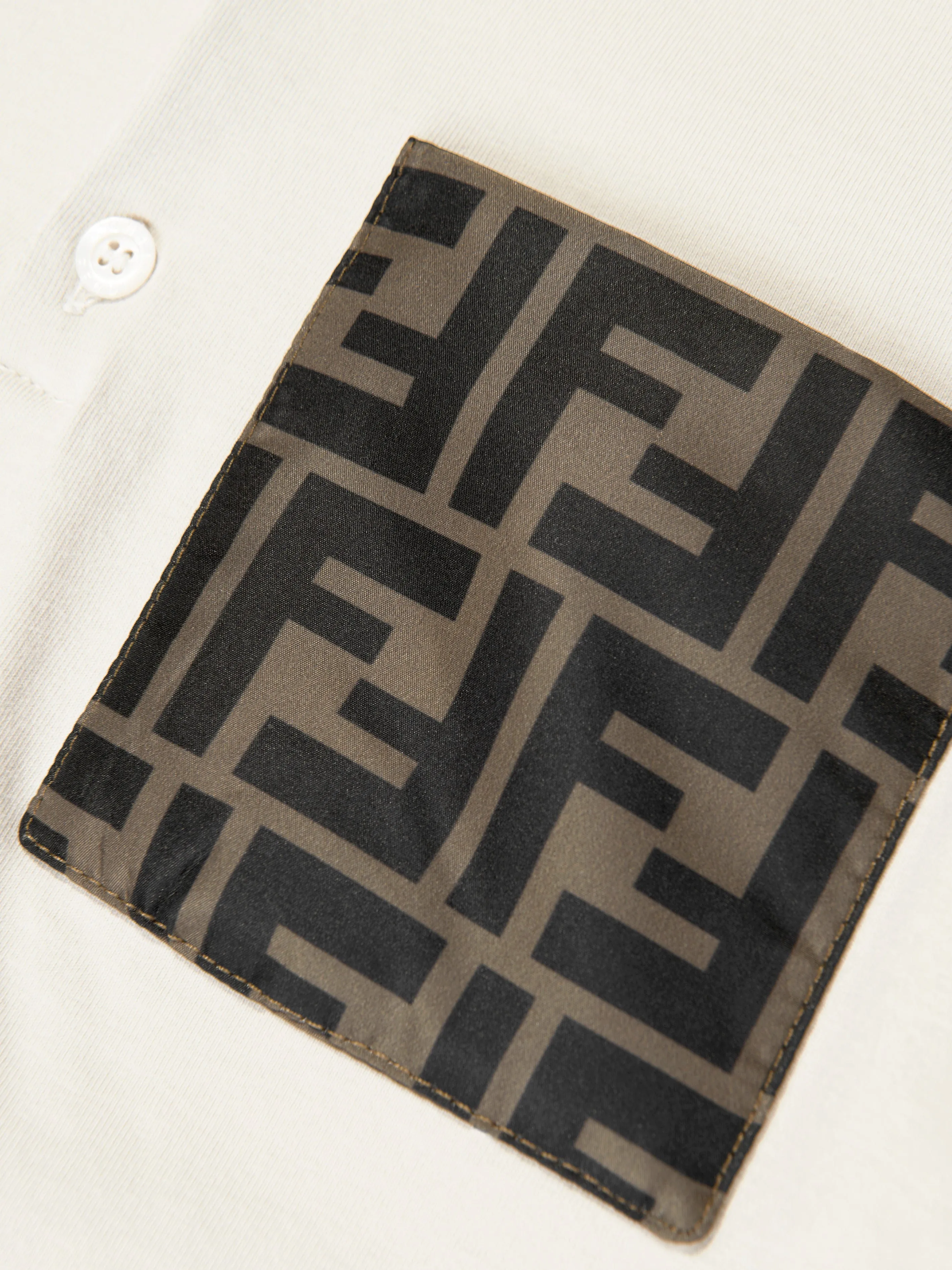 Fendi Baby Boys Polo Shirt in Beige