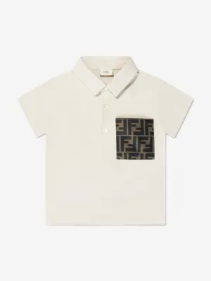 Fendi Baby Boys Polo Shirt in Beige