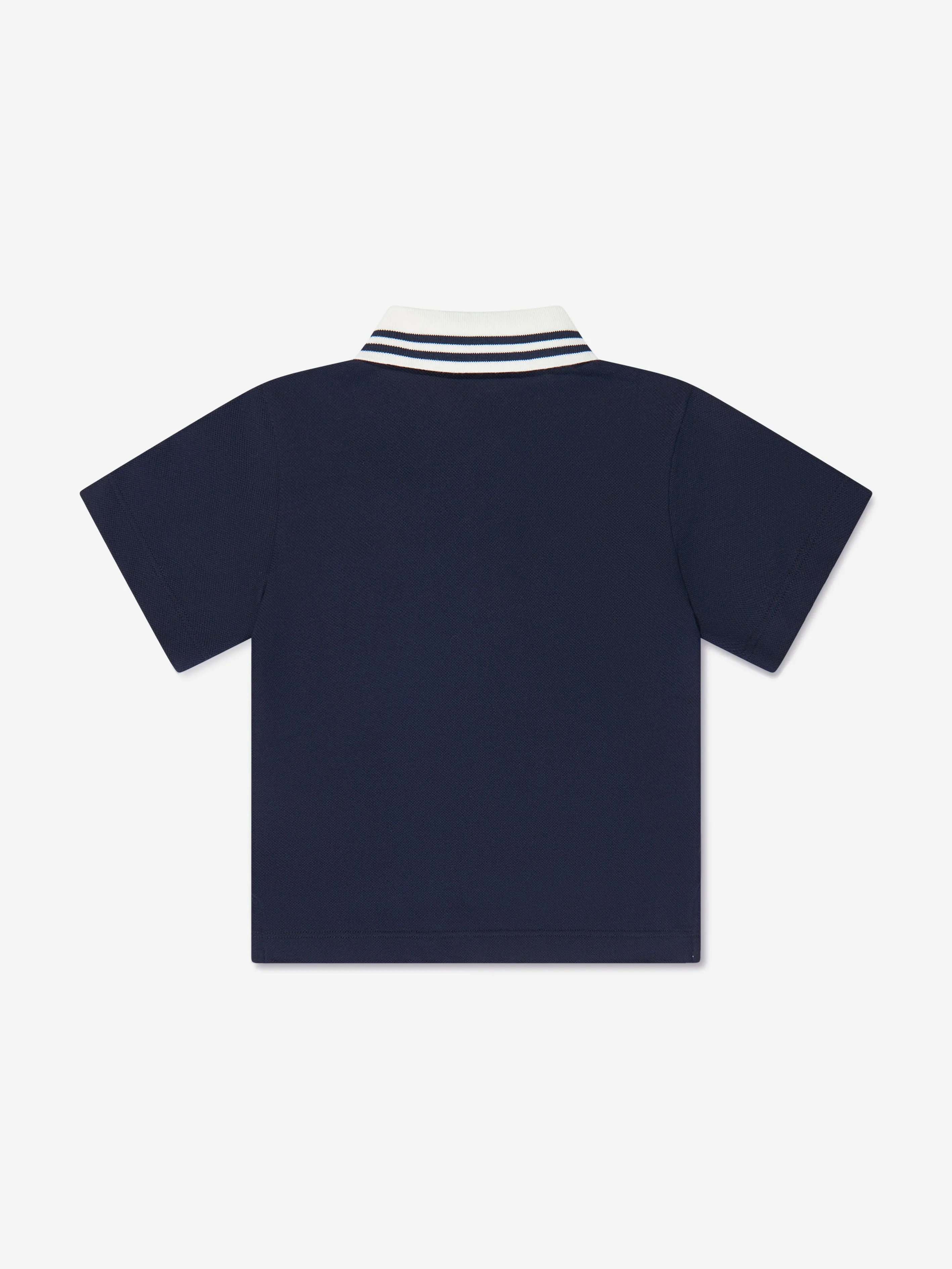 Fendi Boys Branded Pique Polo Shirt in Navy