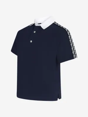 Fendi Boys Cotton Logo Trim Polo Shirt