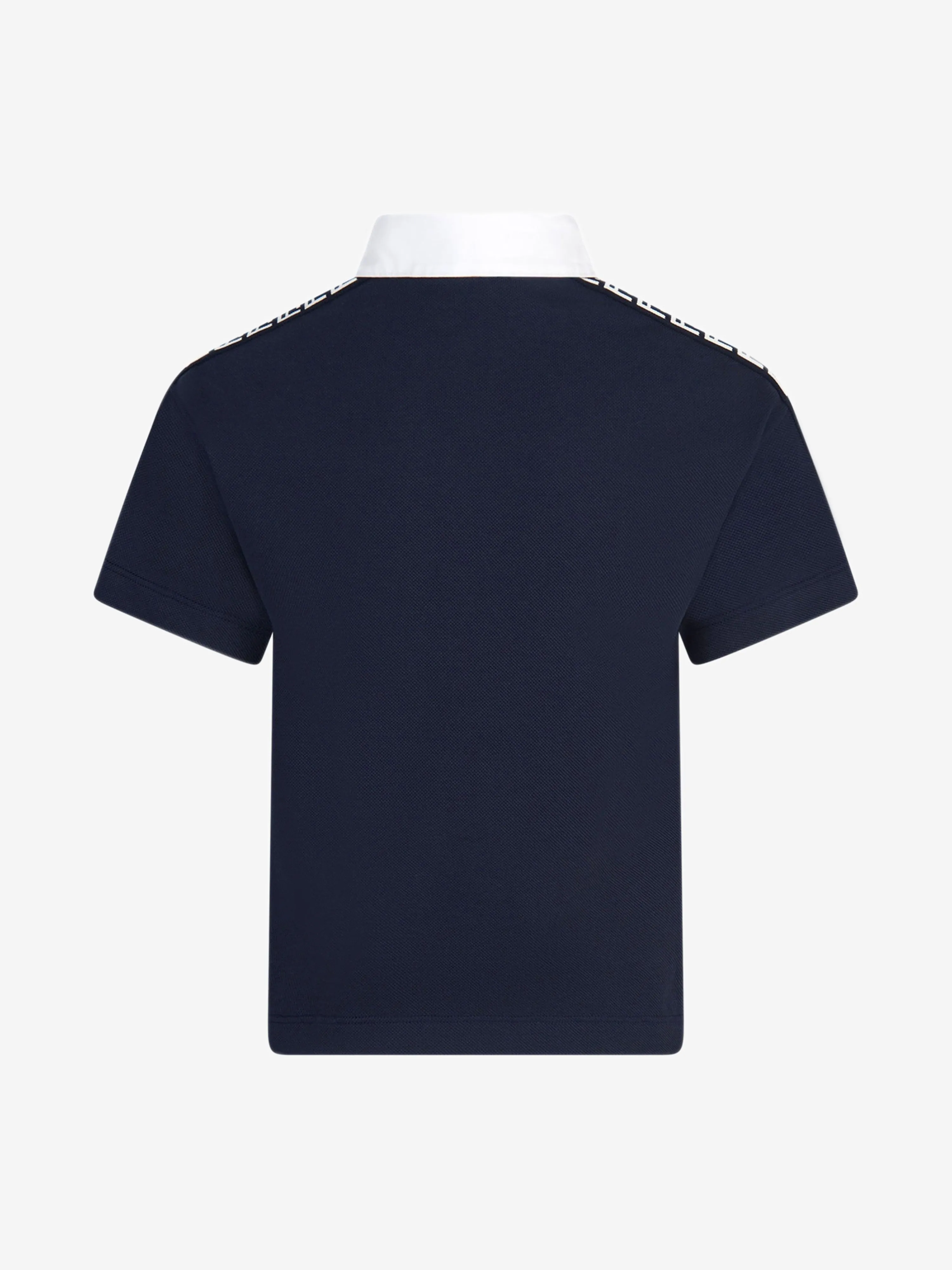 Fendi Boys Cotton Logo Trim Polo Shirt