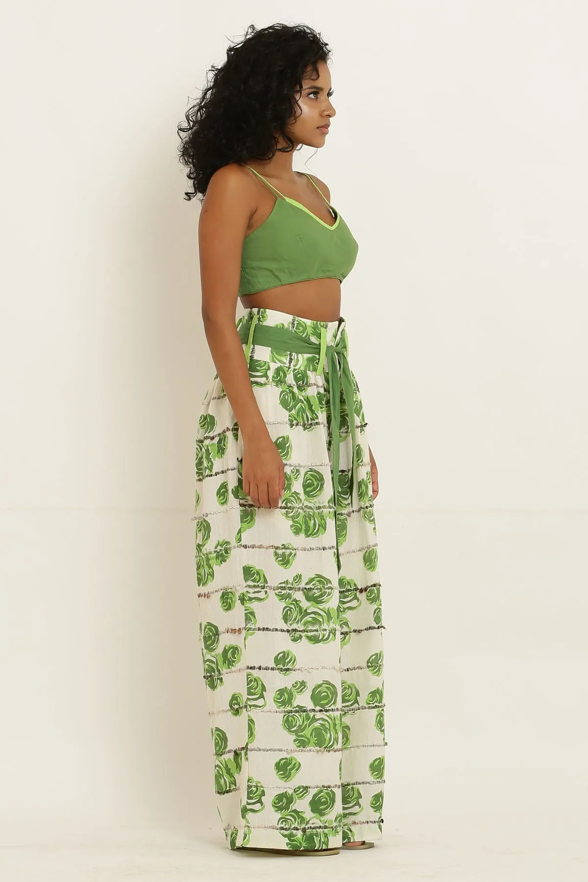 Green Bralette & Printed Pants