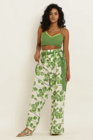 Green Bralette & Printed Pants
