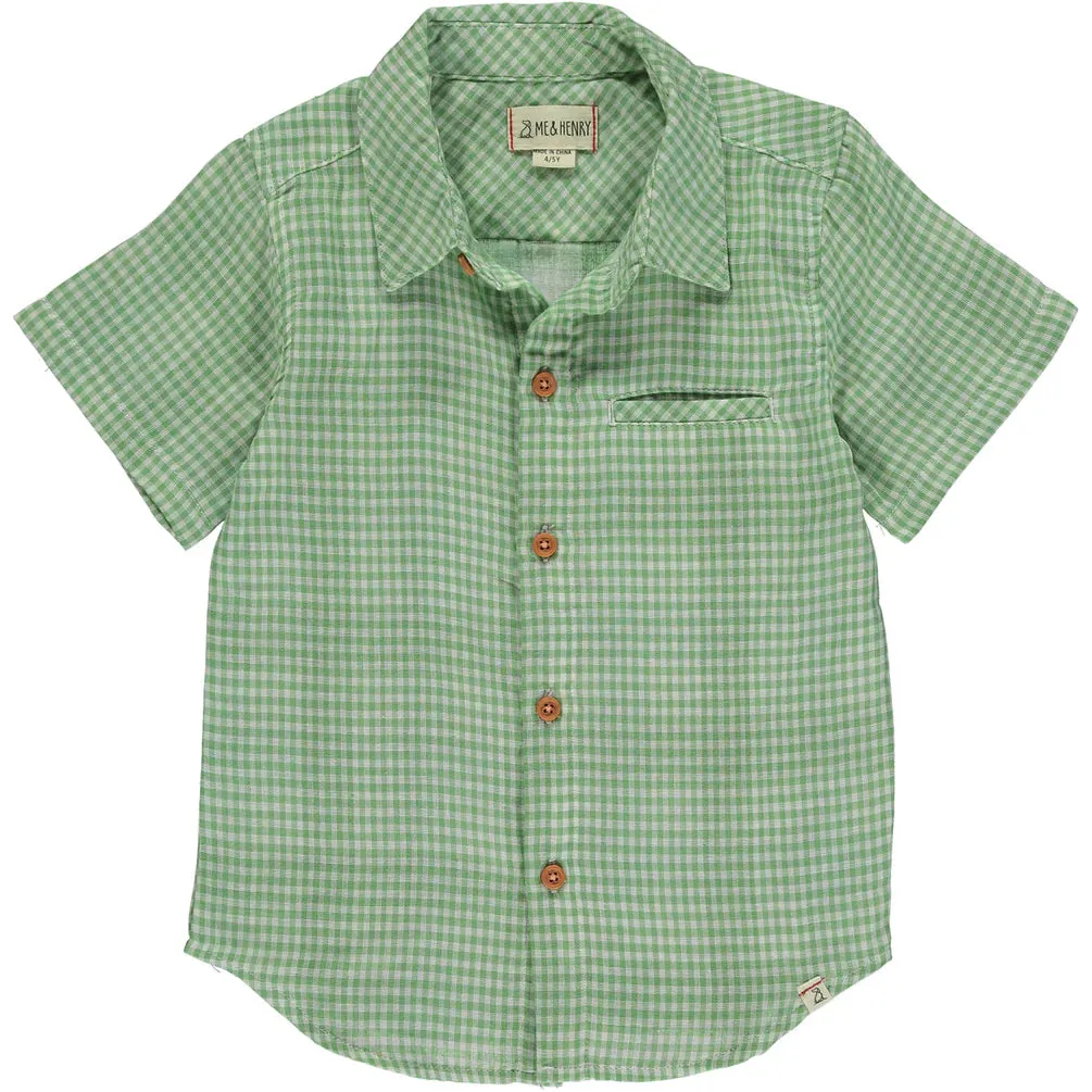 Green Plaid Woven Shirt