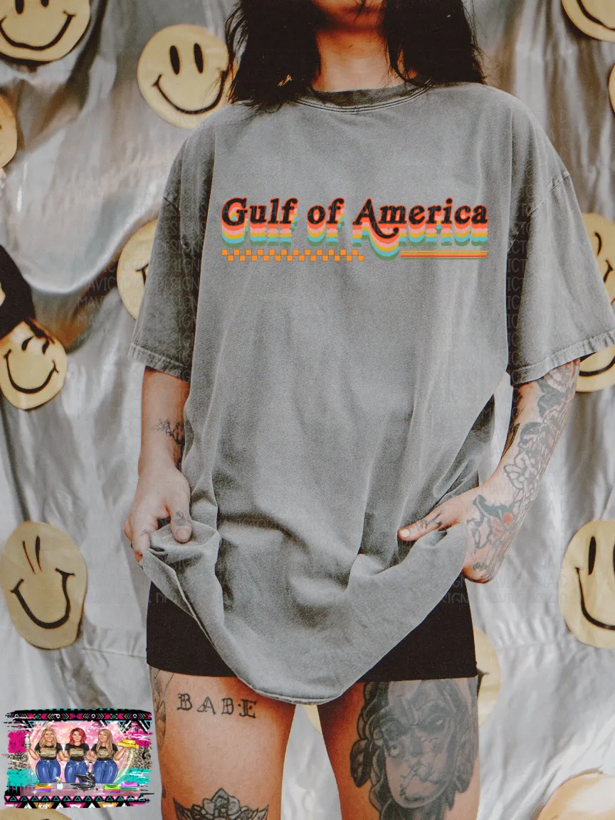 GULF OF AMERICA grey comfort colors graphic tee