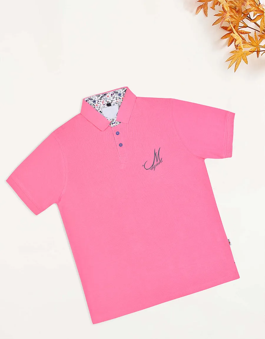 GUS Men's Elementary Style Polo Shirt-Pink