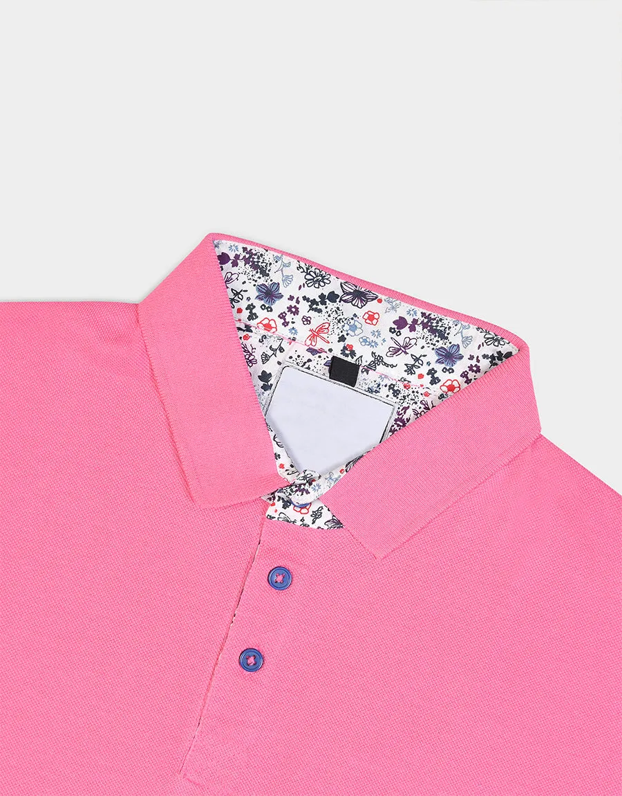 GUS Men's Elementary Style Polo Shirt-Pink