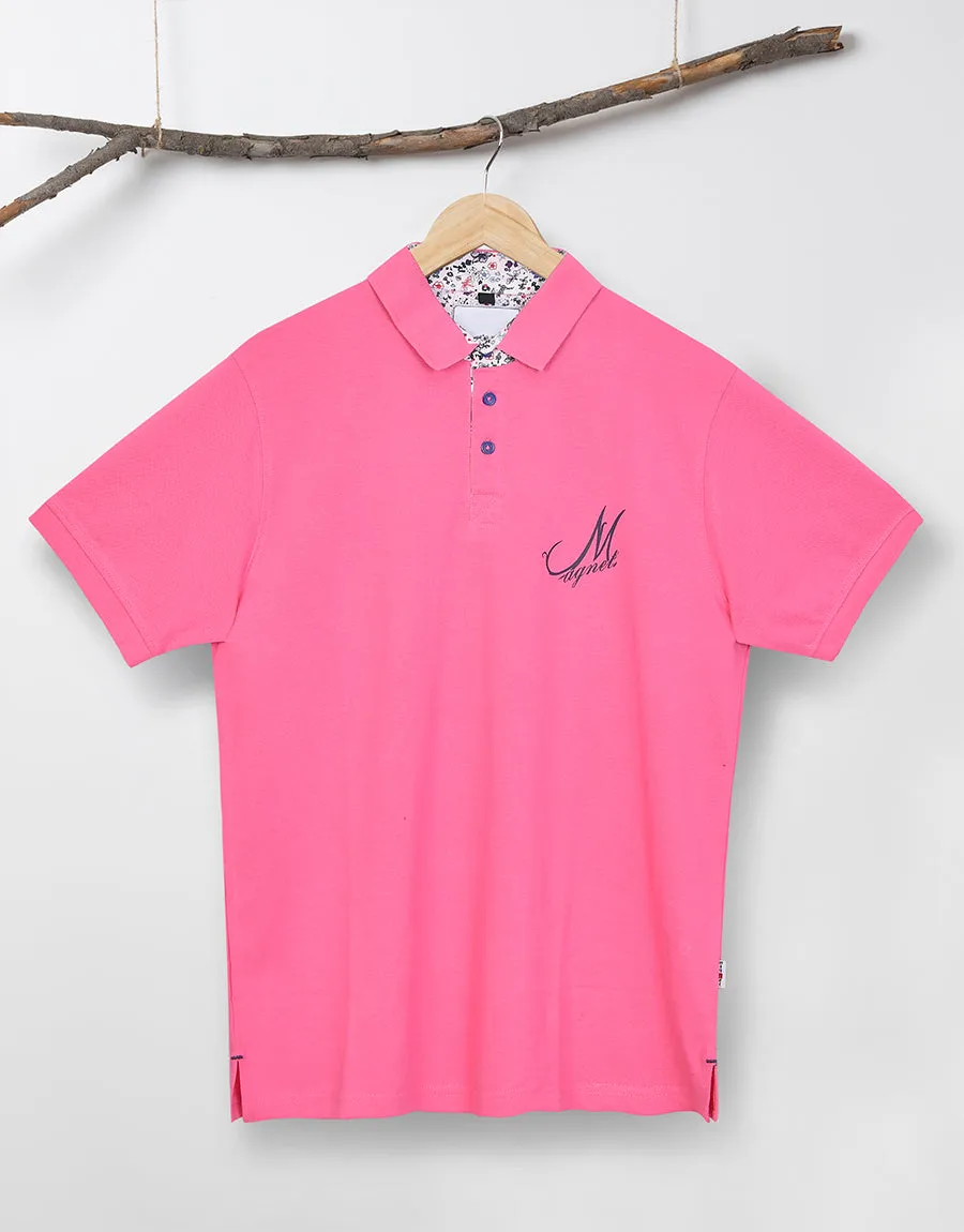 GUS Men's Elementary Style Polo Shirt-Pink