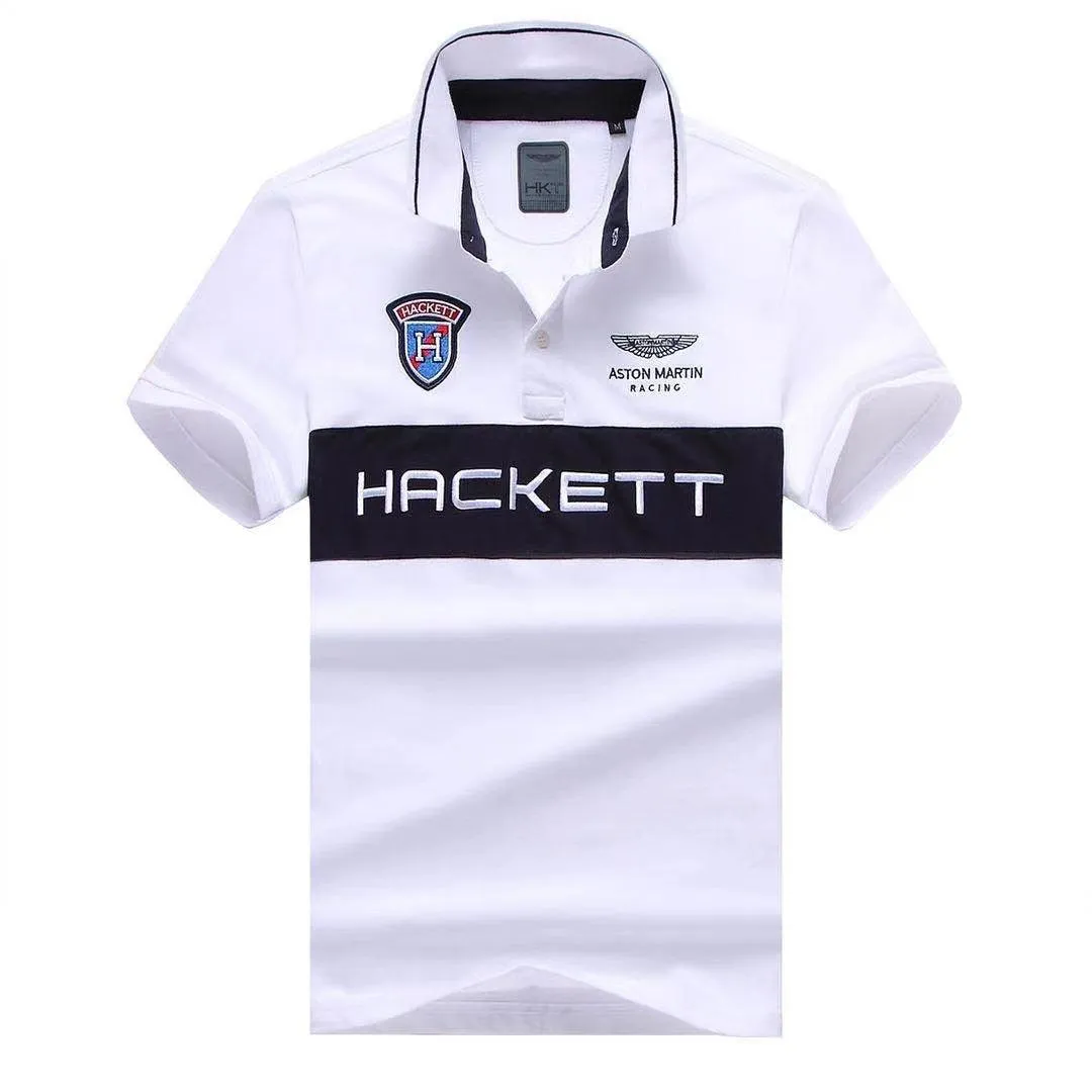 Hackett Aston Martin Racing Men's Premium Cotton Polo Shirt- White
