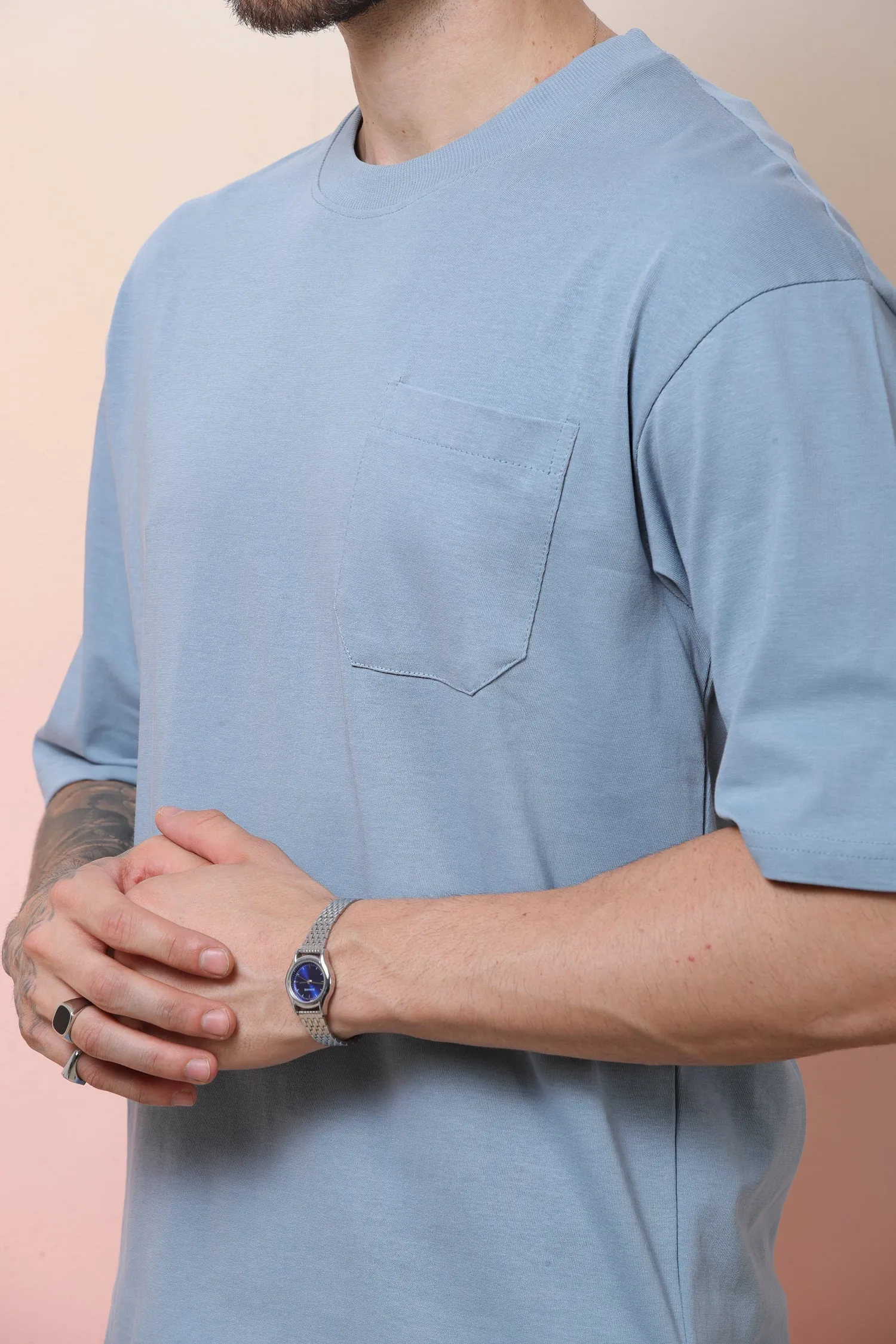 Halfsleeve Light Grey 200 GSM Pure Cotton Plian T-Shirt