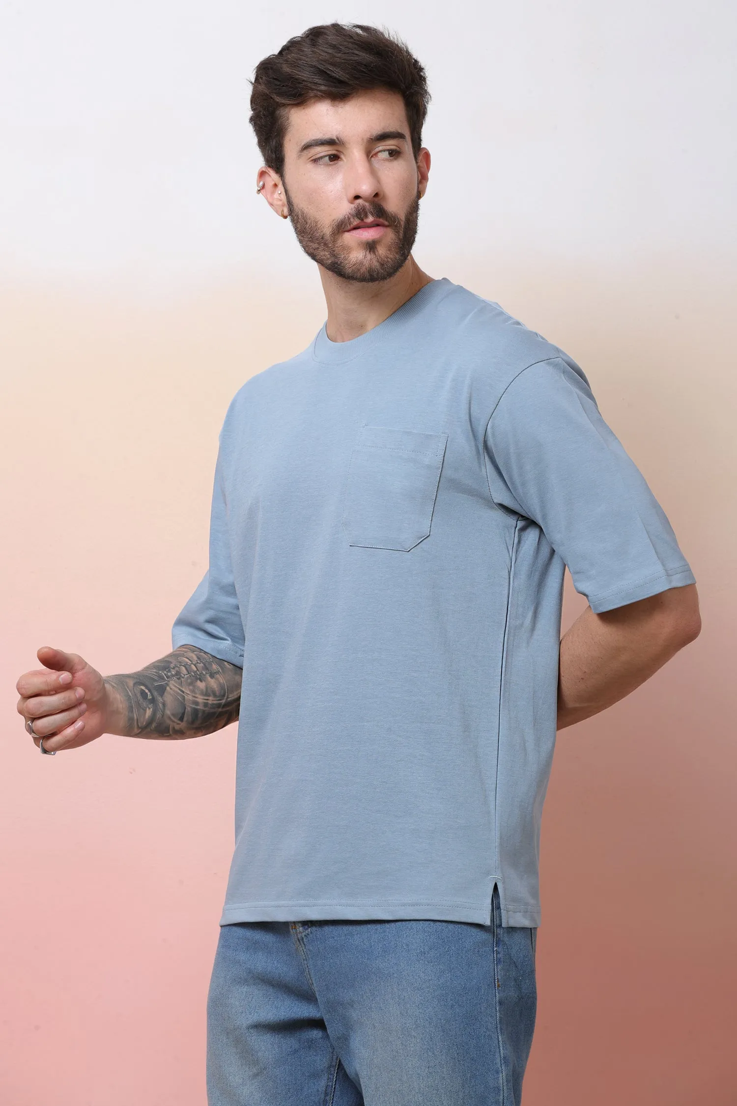 Halfsleeve Light Grey 200 GSM Pure Cotton Plian T-Shirt