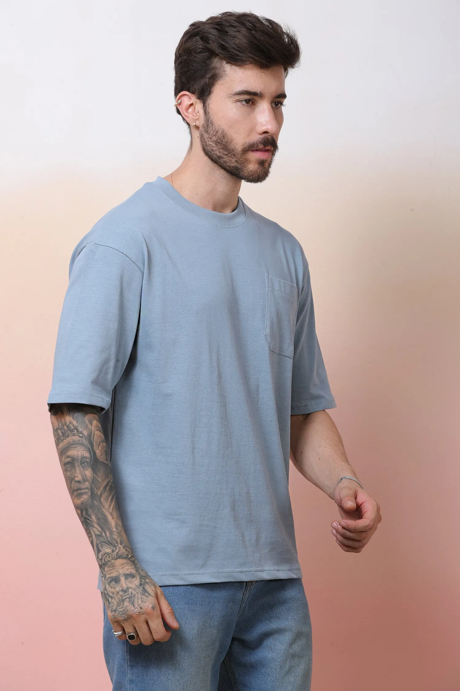 Halfsleeve Light Grey 200 GSM Pure Cotton Plian T-Shirt