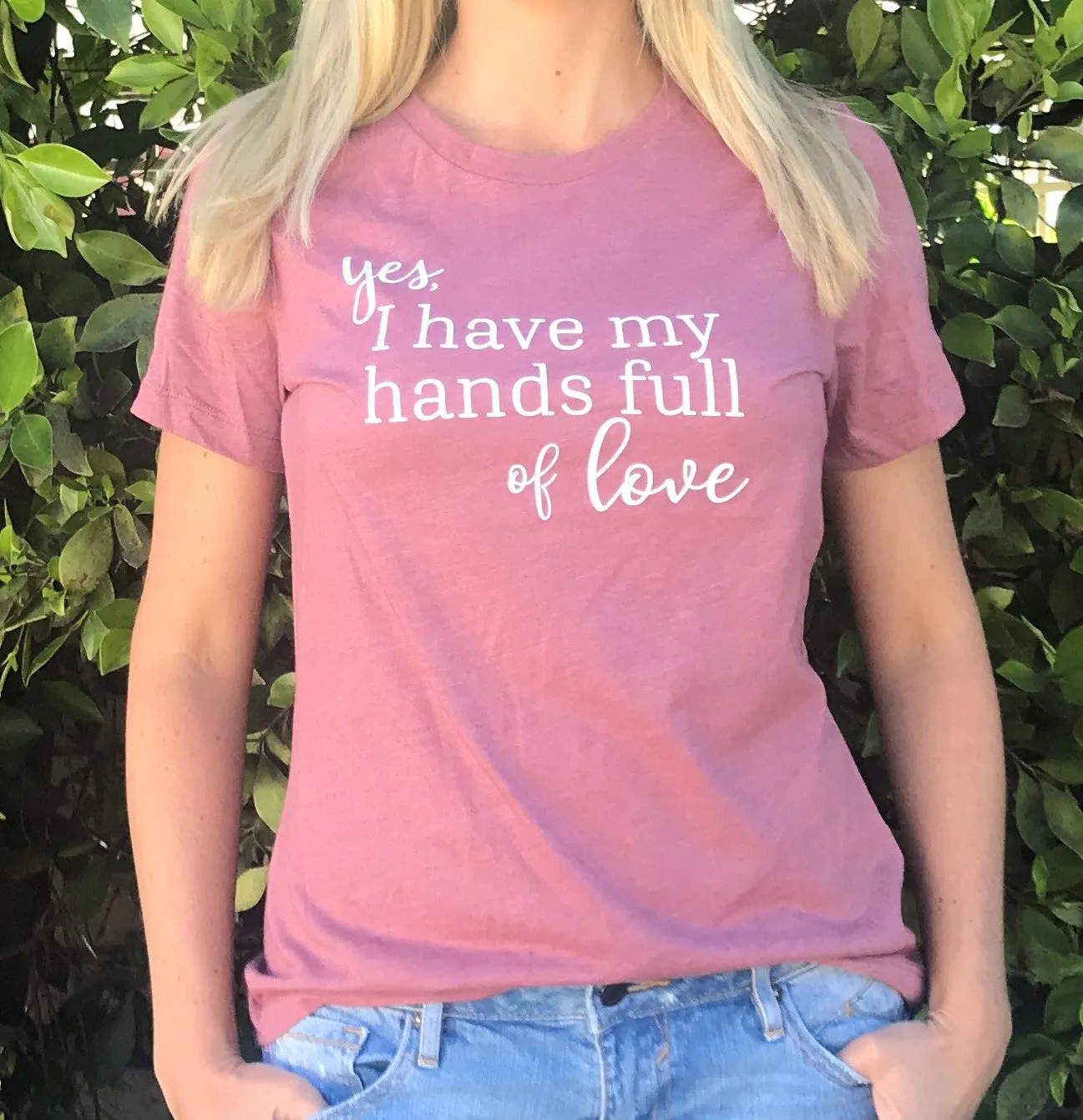 Heather Mauve "Hands Full of Love" Tee
