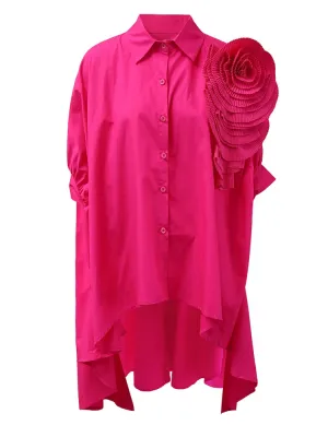 HEYFANCYSTYLE Oversized Elegant 3D Floral Blouse