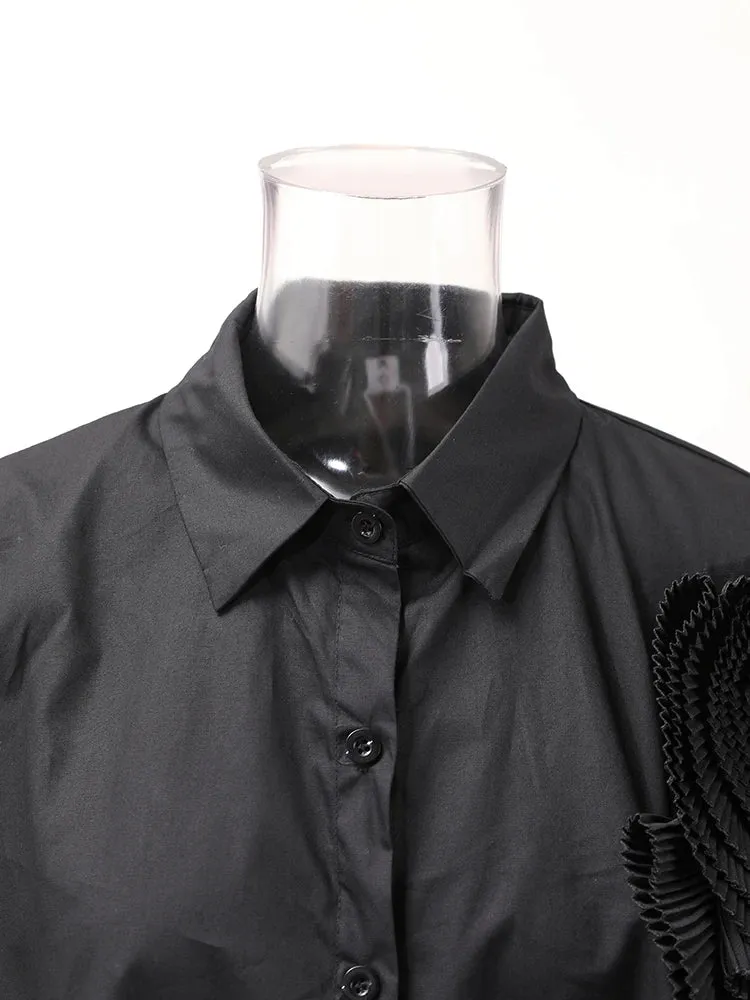 HEYFANCYSTYLE Oversized Elegant 3D Floral Blouse