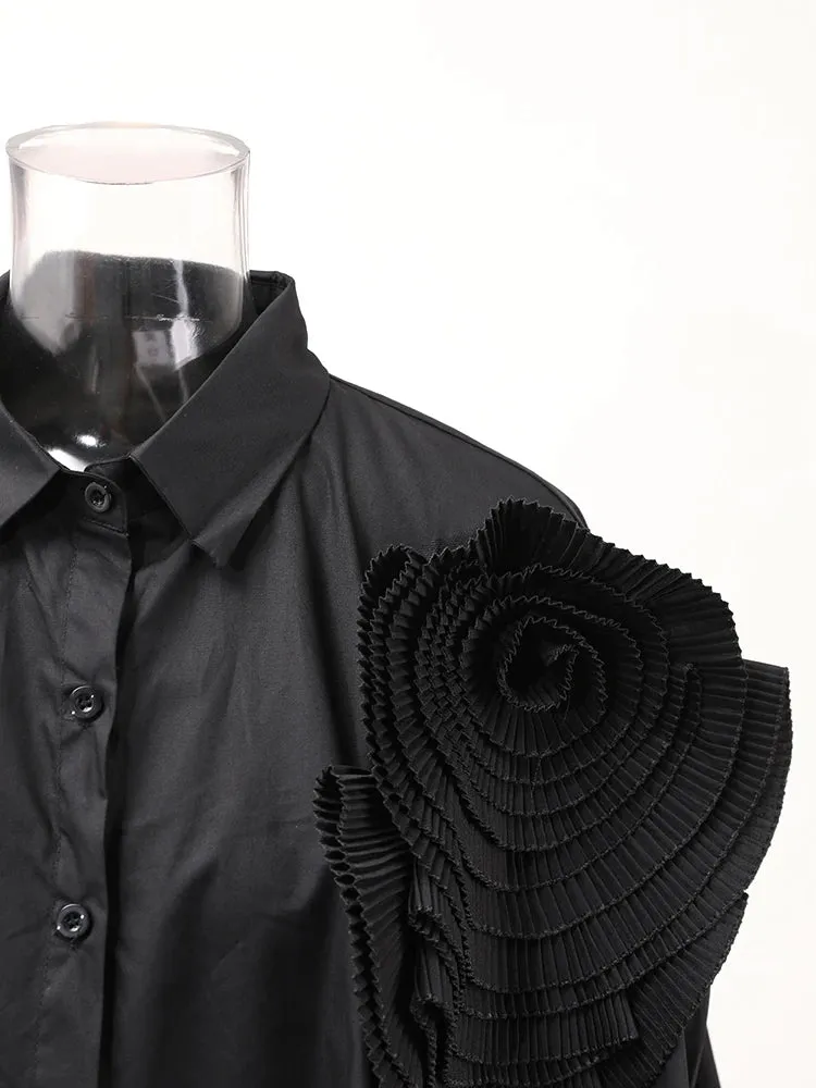 HEYFANCYSTYLE Oversized Elegant 3D Floral Blouse