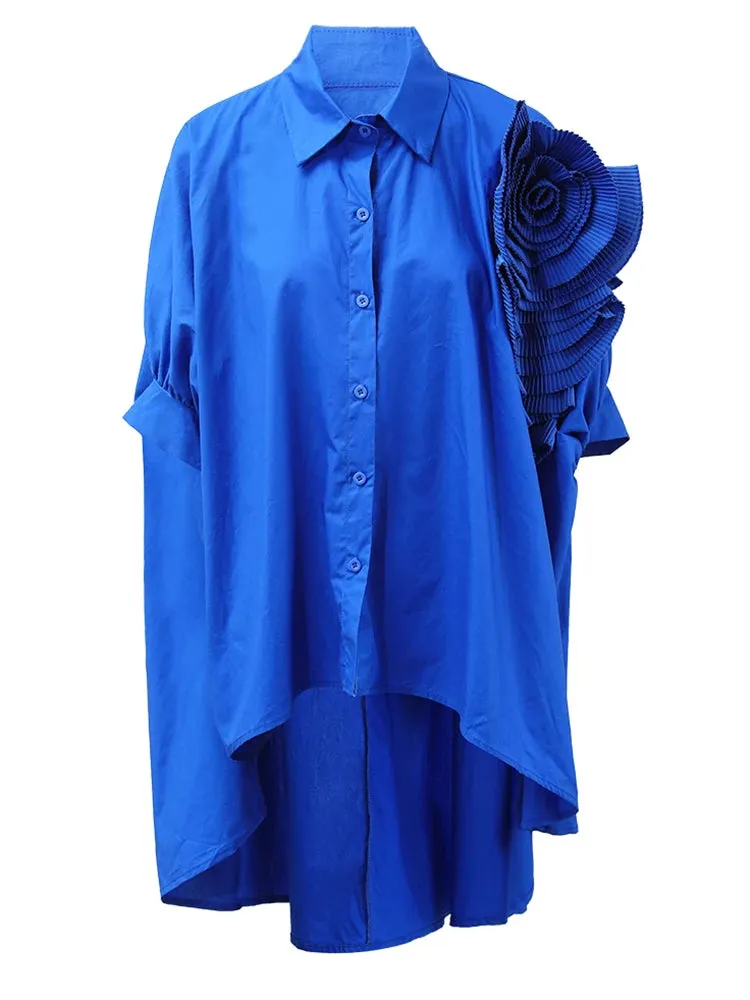 HEYFANCYSTYLE Oversized Elegant 3D Floral Blouse