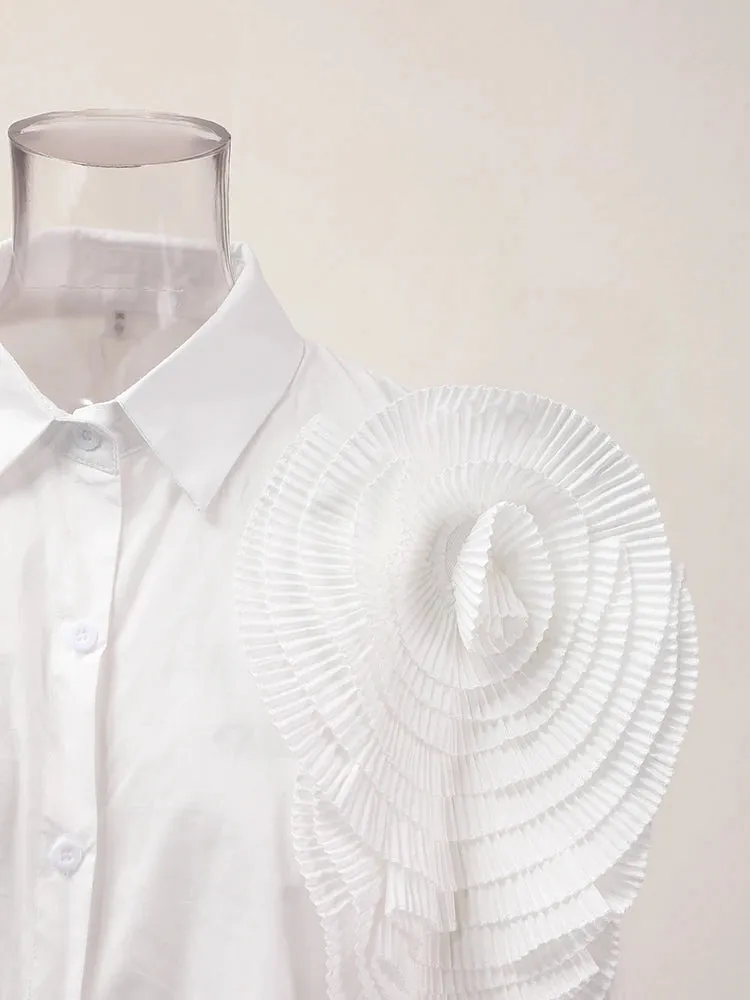 HEYFANCYSTYLE Oversized Elegant 3D Floral Blouse