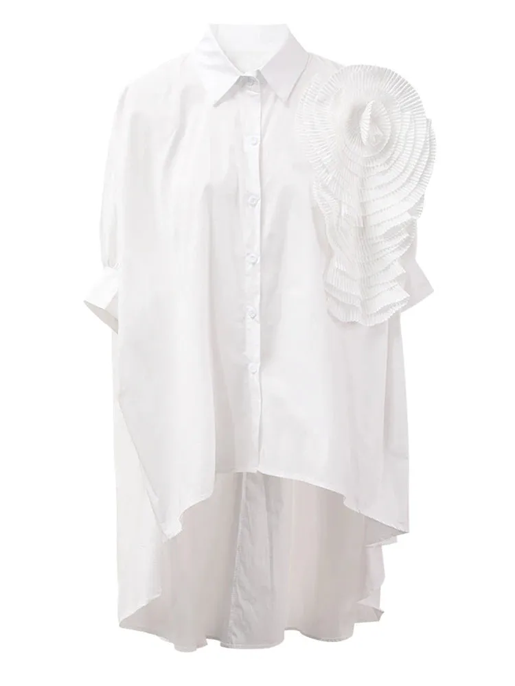 HEYFANCYSTYLE Oversized Elegant 3D Floral Blouse