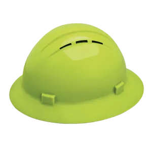 HH 19430 Hi-Vis Lime Full Brim Vented Rachet Suspension Hard Hat