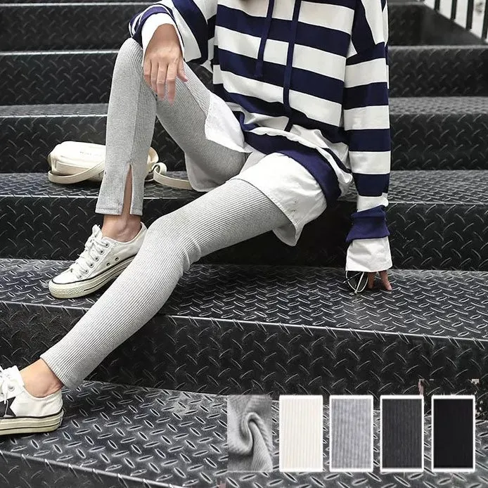 Inner Opening Thickened Rib Leggings