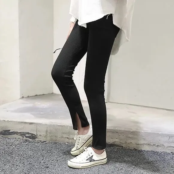 Inner Opening Thickened Rib Leggings