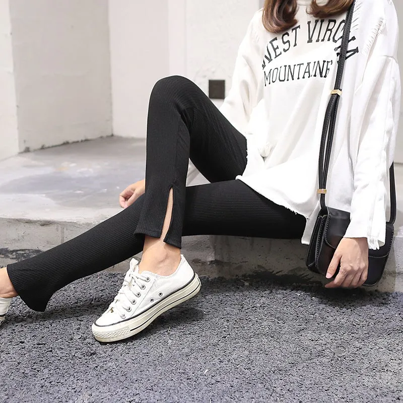 Inner Opening Thickened Rib Leggings
