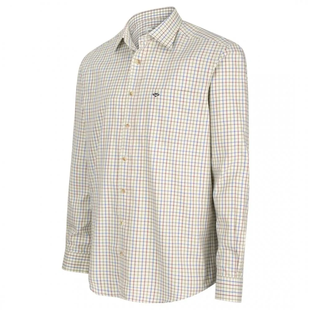 Inverness Cotton Tattersall Shirt Wine/Blue/Green by Hoggs of Fife