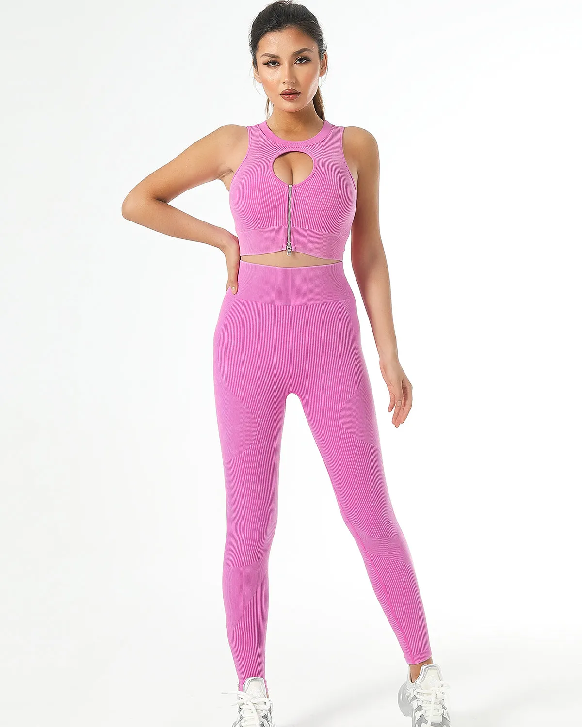 Isabella Keyhole Sports Bra - Pink