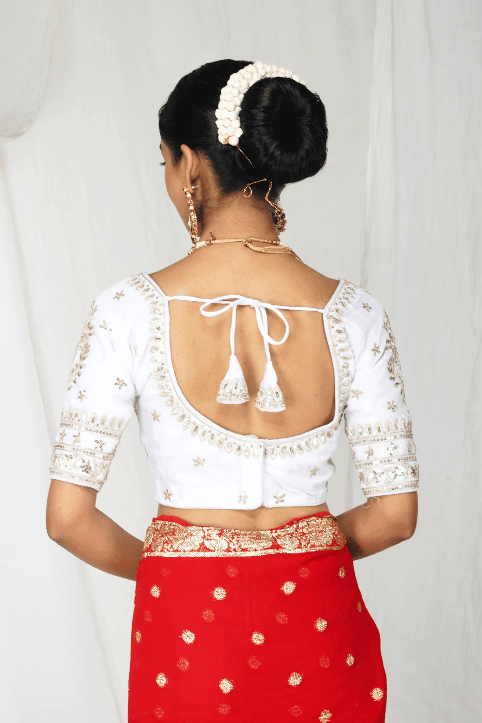 Ivory White Readymade Bridal Blouse with Sleeves
