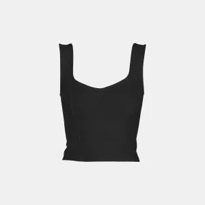 Josie Organic Cotton Sweetheart Tank - Black